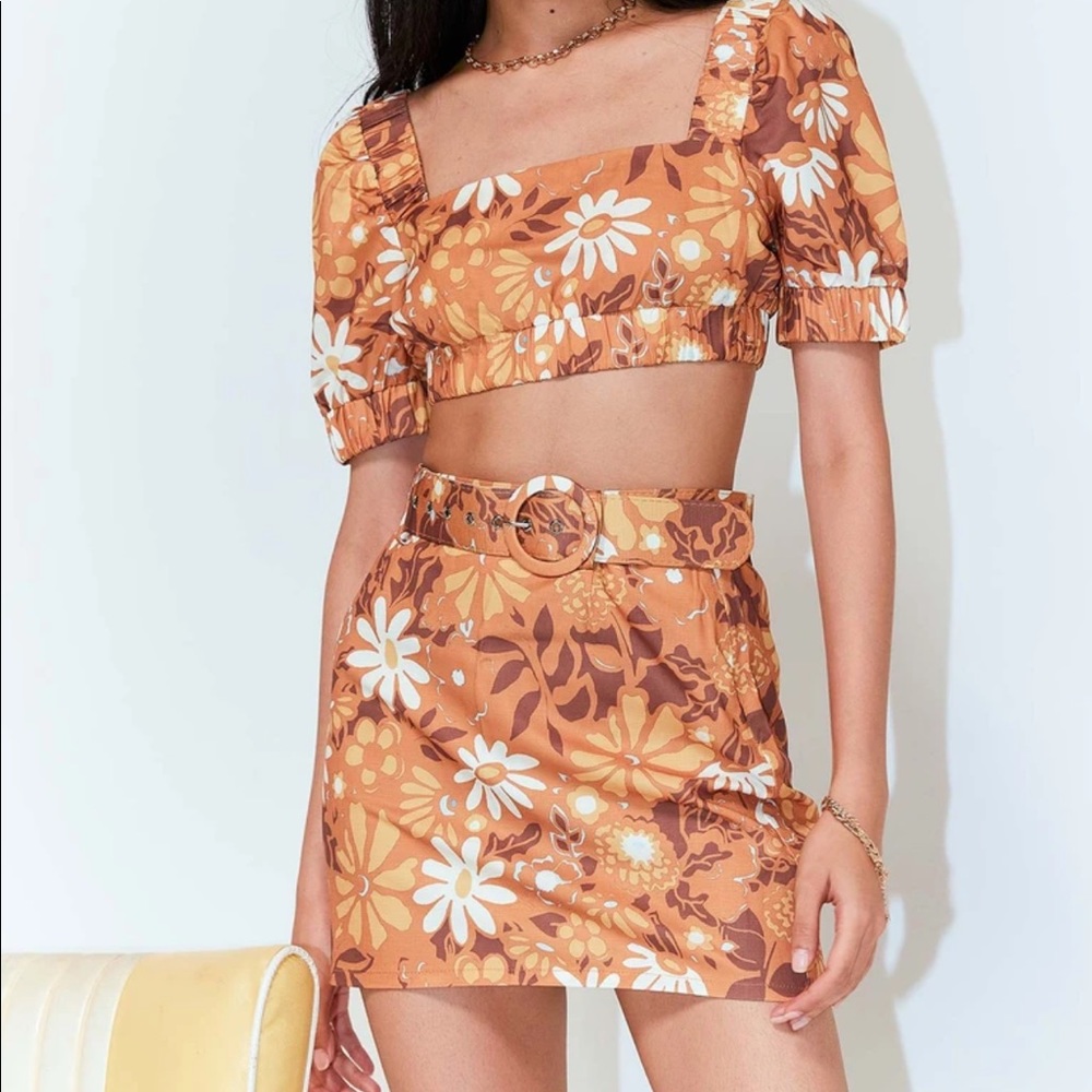 Princesspolly charley set orange floral